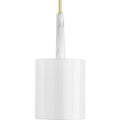 PROGRESS LIGHTING P500107-078 Vintage Gold Palacio Collection One-Light Vintage Gold White Silk Shade Luxe Pendant Light