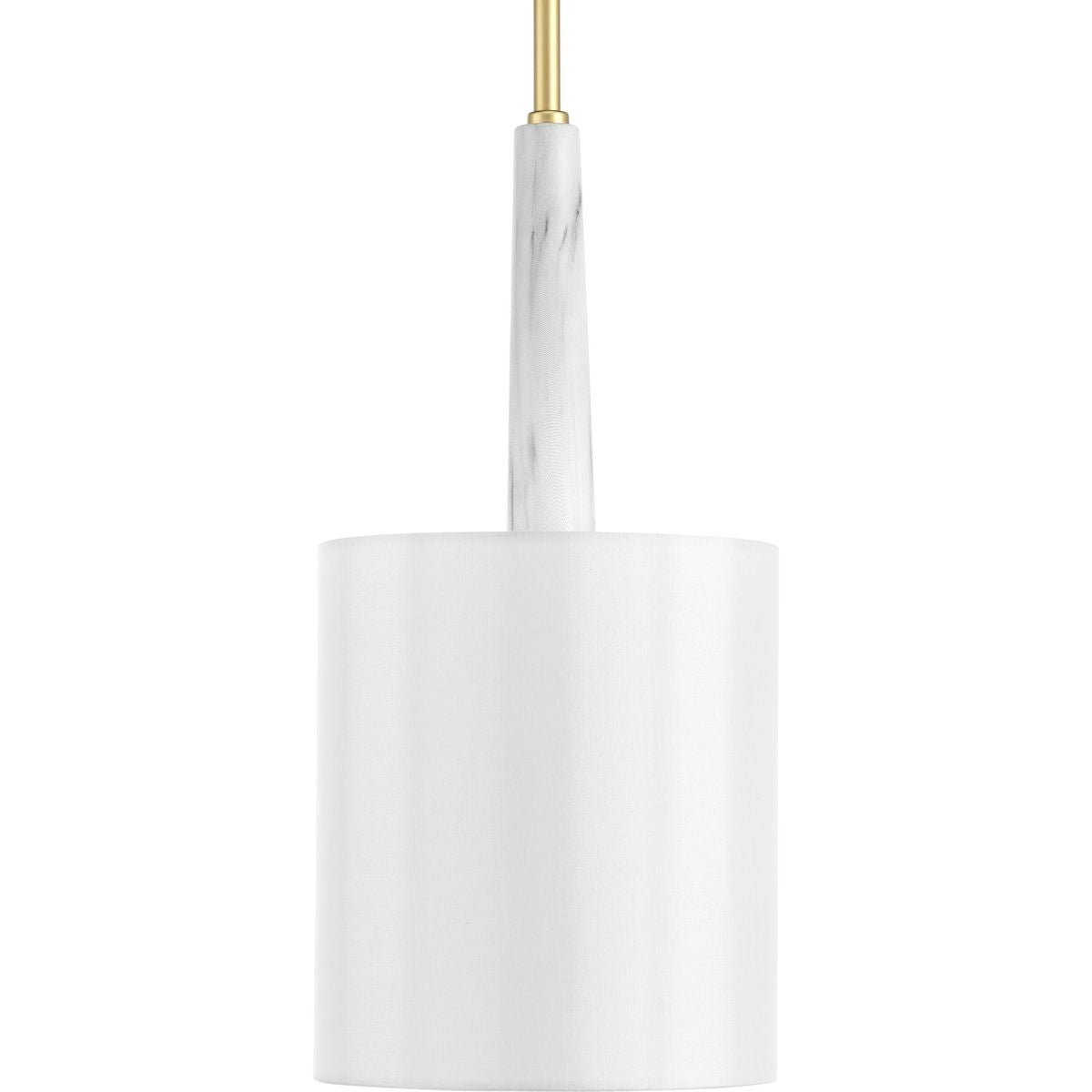 PROGRESS LIGHTING P500107-078 Vintage Gold Palacio Collection One-Light Vintage Gold White Silk Shade Luxe Pendant Light