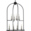 PROGRESS LIGHTING P500122-031 Matte Black Seneca Collection Eight-Light Matte Black Farmhouse Pendant Light