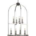 PROGRESS LIGHTING P500122-104 Polished Nickel Seneca Collection Eight-Light Polished Nickel Farmhouse Pendant Light
