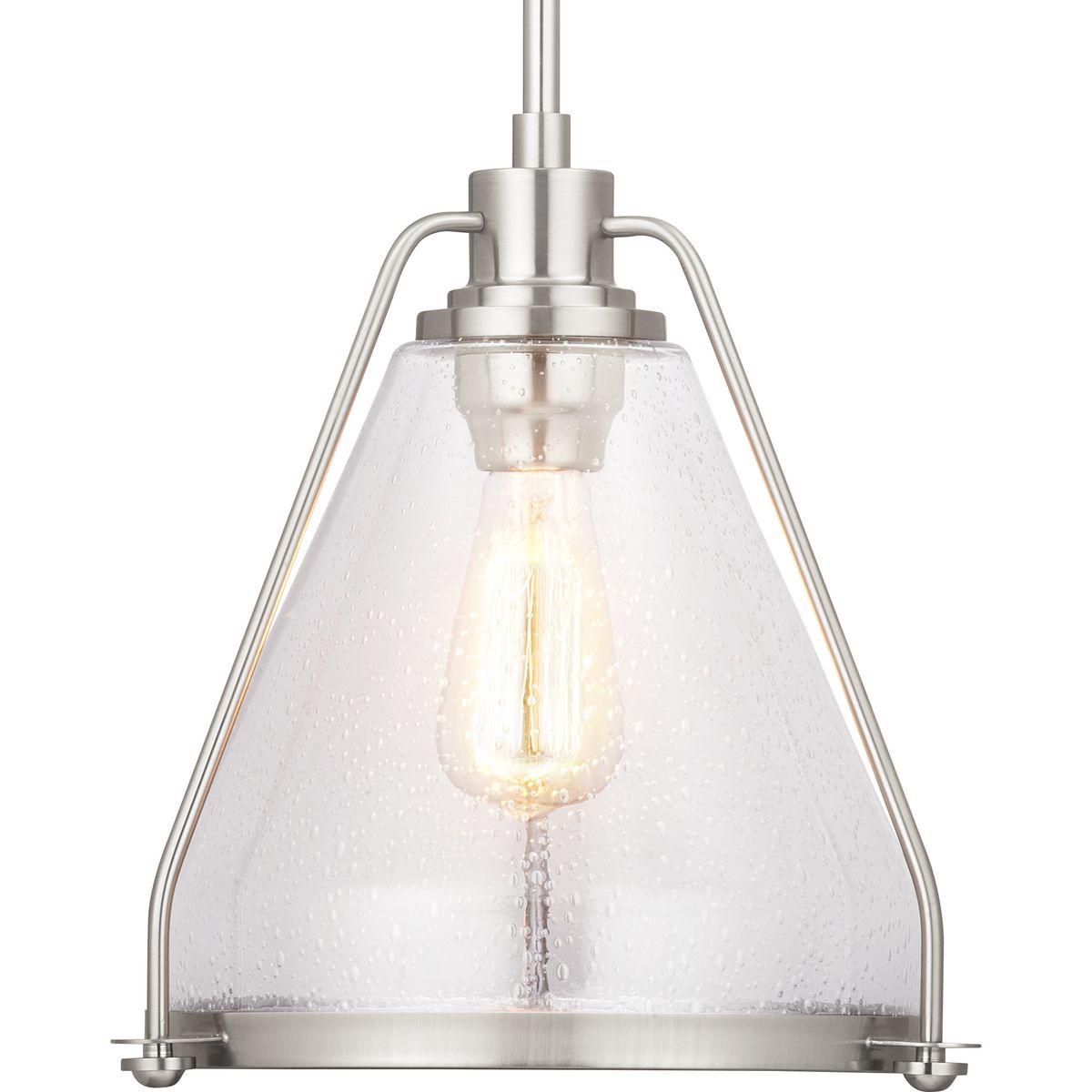 PROGRESS LIGHTING P500135-009 Brushed Nickel Range Collection One-Light Pendant