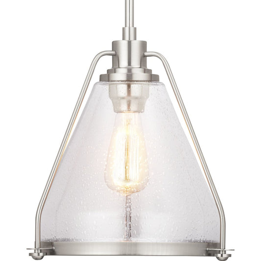 PROGRESS LIGHTING P500135-009 Brushed Nickel Range Collection One-Light Pendant