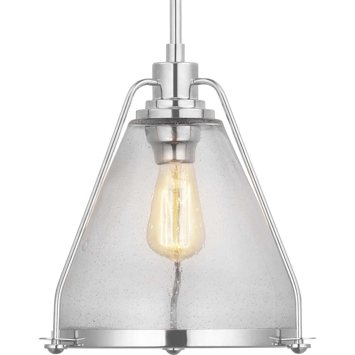 PROGRESS LIGHTING P500135-104 Polished Nickel Range Collection One-Light Pendant