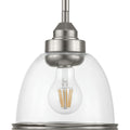 PROGRESS LIGHTING P500137-009 Brushed Nickel Saluda Collection One-Light Mini-Pendant