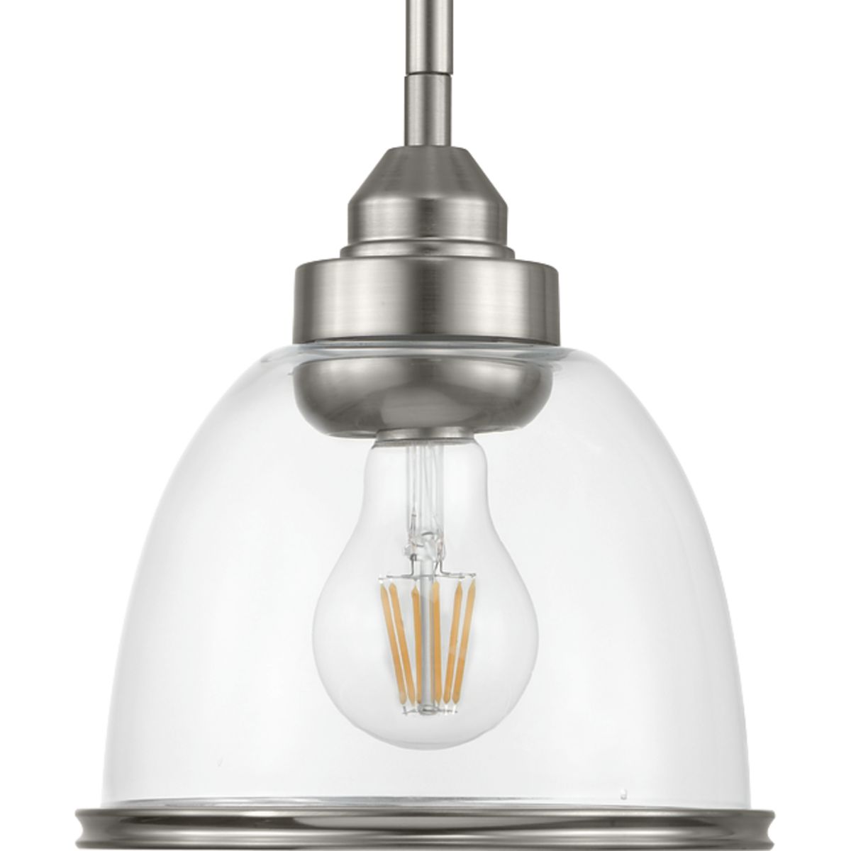 PROGRESS LIGHTING P500137-009 Brushed Nickel Saluda Collection One-Light Mini-Pendant