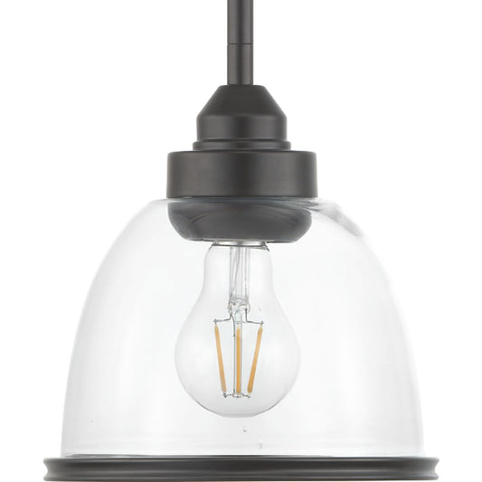 PROGRESS LIGHTING P500137-020 Antique Bronze Saluda Collection One-Light Mini-Pendant