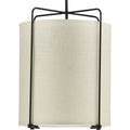 PROGRESS LIGHTING P500139-020 Antique Bronze Kempsey Collection Three-Light Antique Bronze Harvest Linen Shade Farmhouse Pendant Light