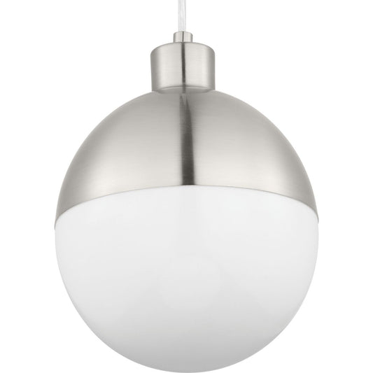 PROGRESS LIGHTING P500147-009-30 Brushed Nickel Globe LED Collection One-Light LED Pendant