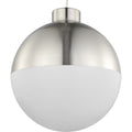 PROGRESS LIGHTING P500148-009-30 Brushed Nickel Globe LED Collection One-Light Brushed Nickel Opal Glass Mid-Century Modern Pendant Light