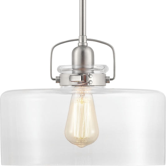 PROGRESS LIGHTING P500152-009 Brushed Nickel Calhoun Collection One-Light Pendant