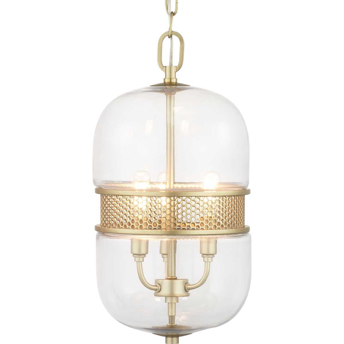 PROGRESS LIGHTING P500156-078 Vintage Gold Cayce Collection Three-Light Pendant