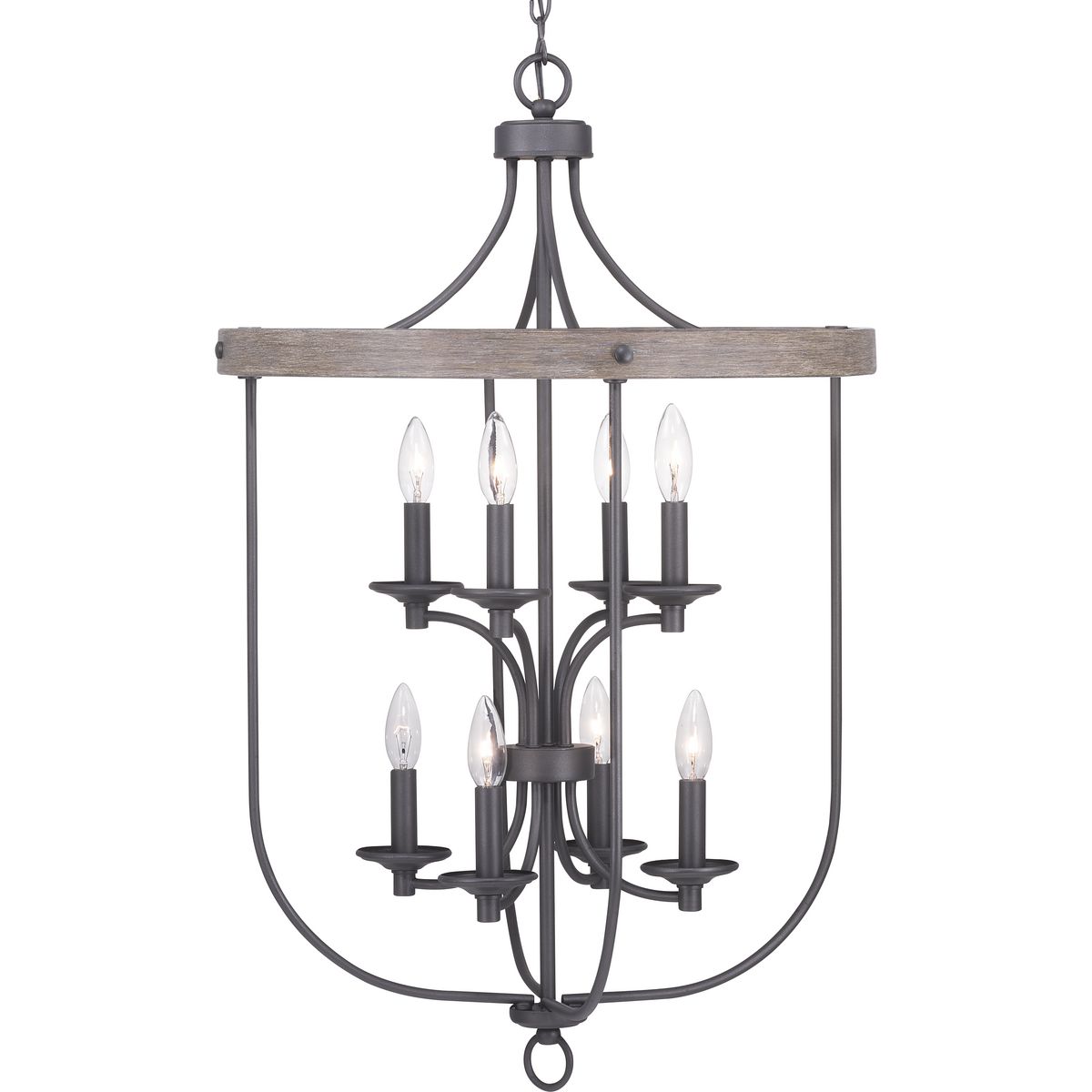 PROGRESS LIGHTING P500158-143 Graphite Gulliver Collection Eight-Light Foyer