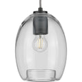 PROGRESS LIGHTING P500159-143 Graphite Caisson Collection One-Light Graphite Clear Glass Global Pendant Light