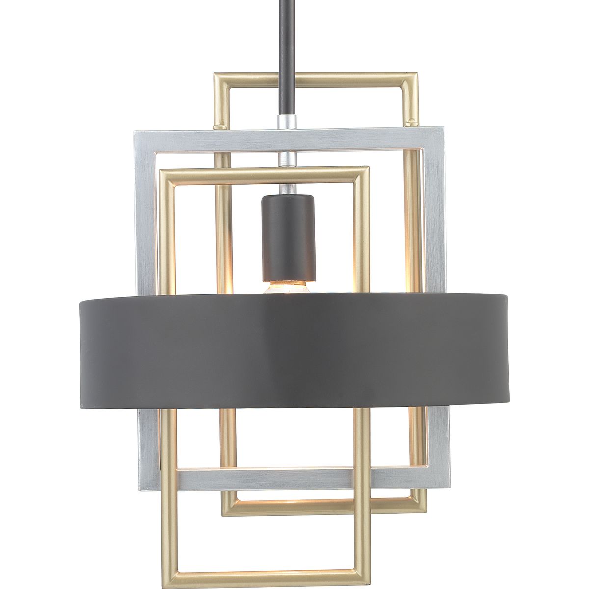 PROGRESS LIGHTING P500173-031 Matte Black Adagio Collection One-Light Mini-Pendant