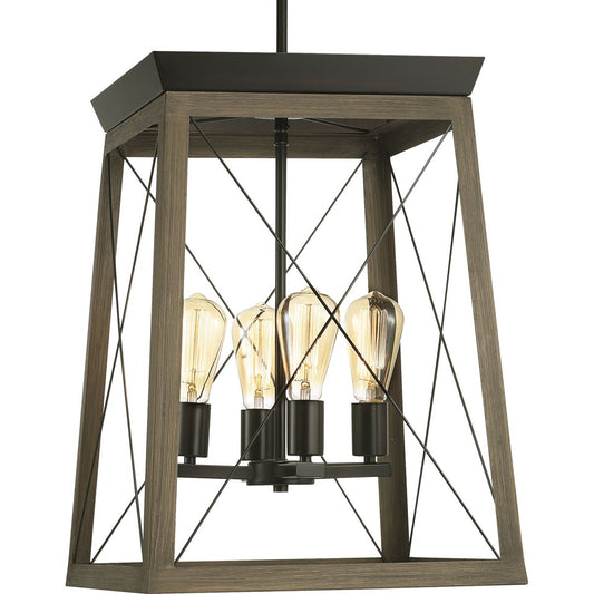 PROGRESS LIGHTING P500178-020 Antique Bronze Briarwood Collection Four-Light Foyer