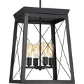 PROGRESS LIGHTING P500178-031 Textured Black Briarwood Collection Four-Light Farmhouse Textured Black Chandelier Foyer Light