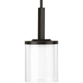 PROGRESS LIGHTING P500192-020 Antique Bronze Mast Collection One-Light Antique Bronze Clear Glass Coastal Mini-Pendant Light