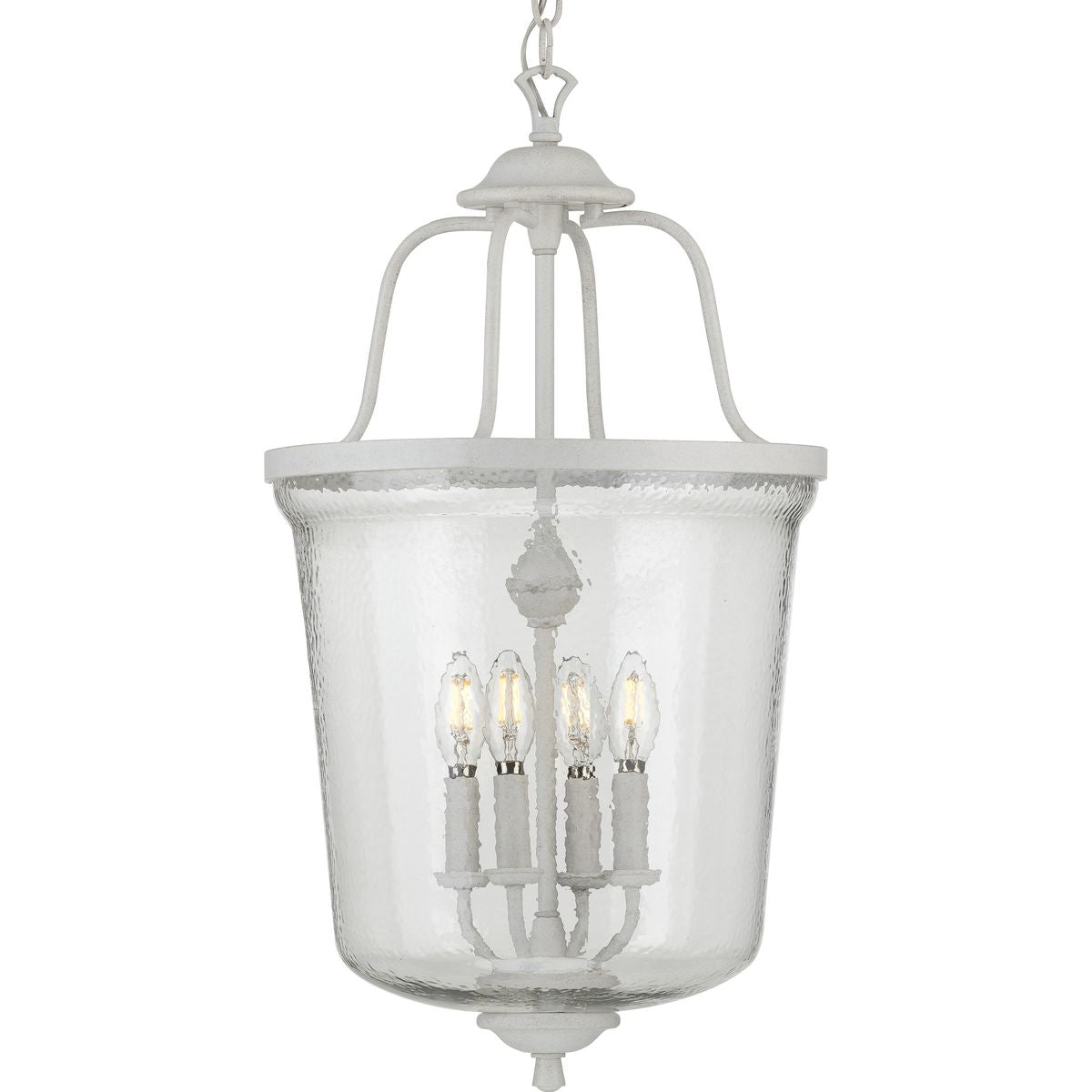 PROGRESS LIGHTING P500207-151 Cottage White Bowman Collection Four-Light Cottage White Foyer Pendant