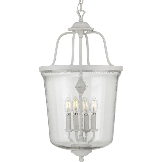 PROGRESS LIGHTING P500207-151 Cottage White Bowman Collection Four-Light Cottage White Foyer Pendant