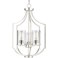 PROGRESS LIGHTING P500209-009 Brushed Nickel Lassiter Collection Three-Light Brushed Nickel Foyer
