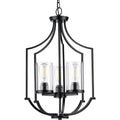 PROGRESS LIGHTING P500209-031 Matte Black Lassiter Collection Three-Light Matte Black Foyer