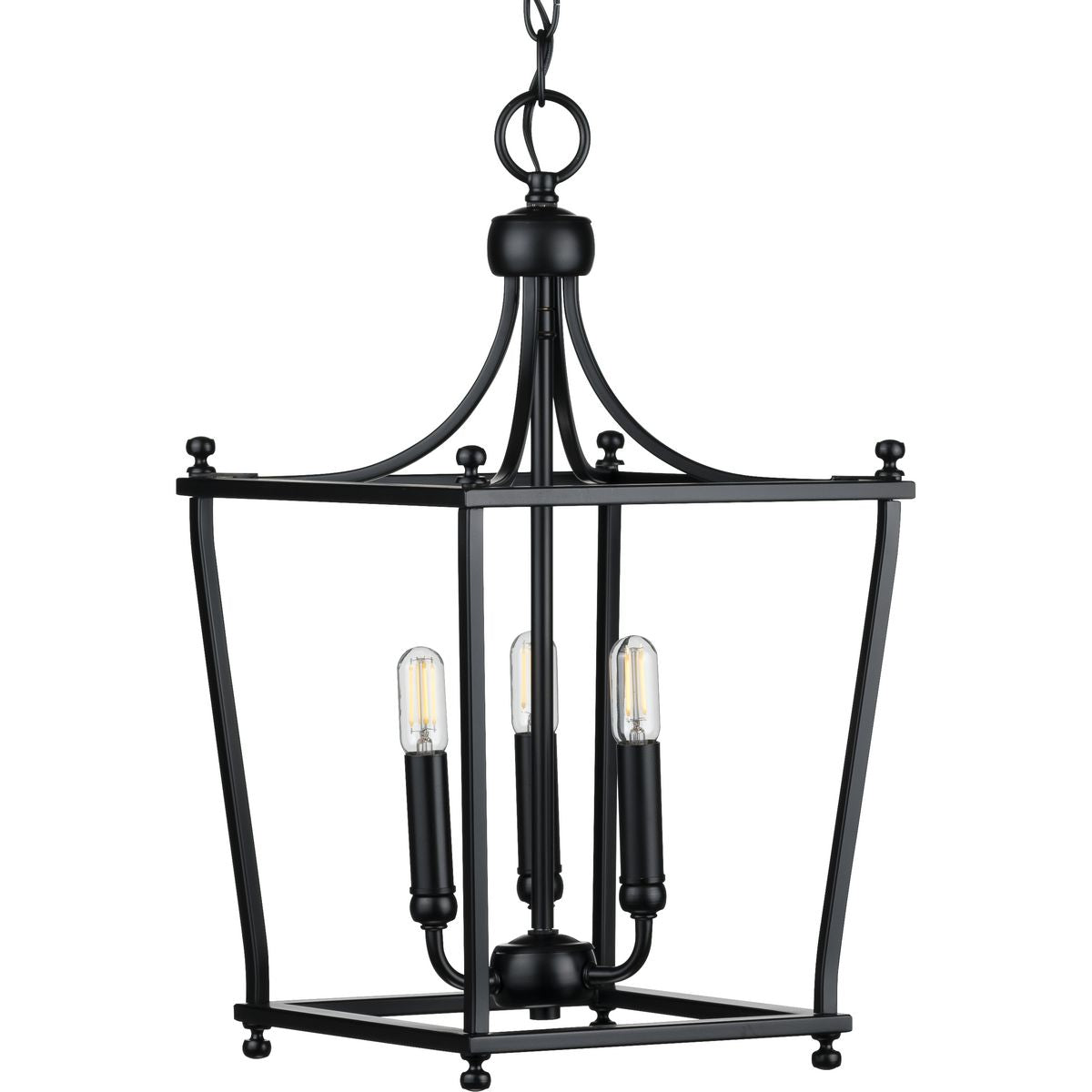 PROGRESS LIGHTING P500213-031 Matte Black Parkhurst Collection Black Three-Light Foyer
