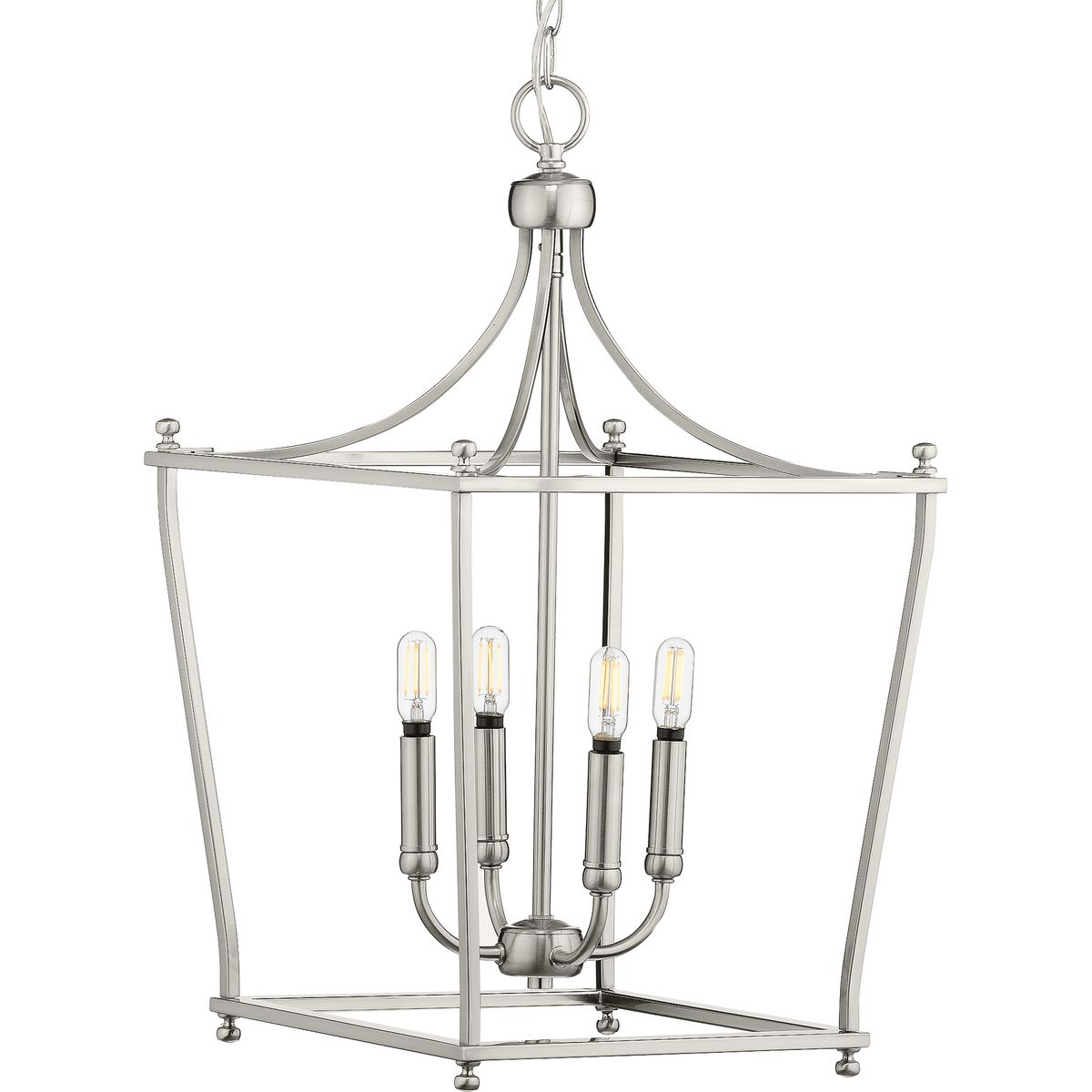 PROGRESS LIGHTING P500214-009 Brushed Nickel Parkhurst Collection Brushed Nickel Four-Light Foyer