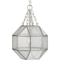 PROGRESS LIGHTING P500221-009 Brushed Nickel Mauldin Collection One-Light Brushed Nickel Clear Seeded Glass Global Pendant Light