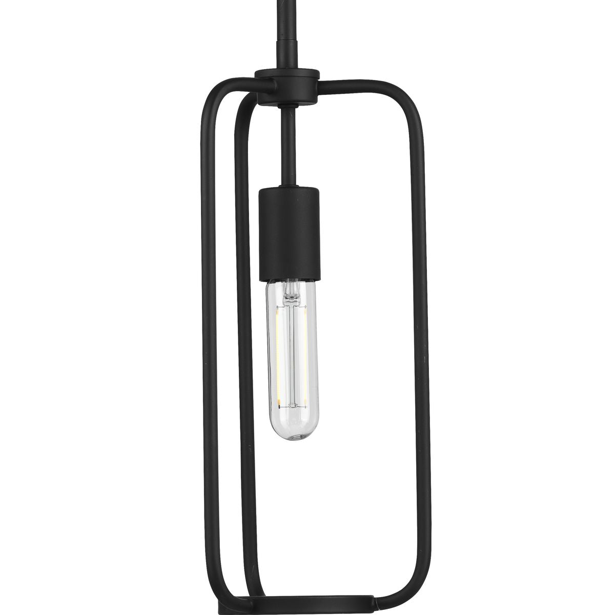 PROGRESS LIGHTING P500223-031 Matte Black Bonn Collection One-Light Matte Black Farmhouse Pendant Light