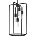 PROGRESS LIGHTING P500224-031 Matte Black Bonn Collection Four-Light Matte Black Farmhouse Pendant Light