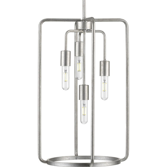PROGRESS LIGHTING P500224-141 Galvanized Finish Bonn Collection Four-Light Galvanized Finish Farmhouse Pendant Light