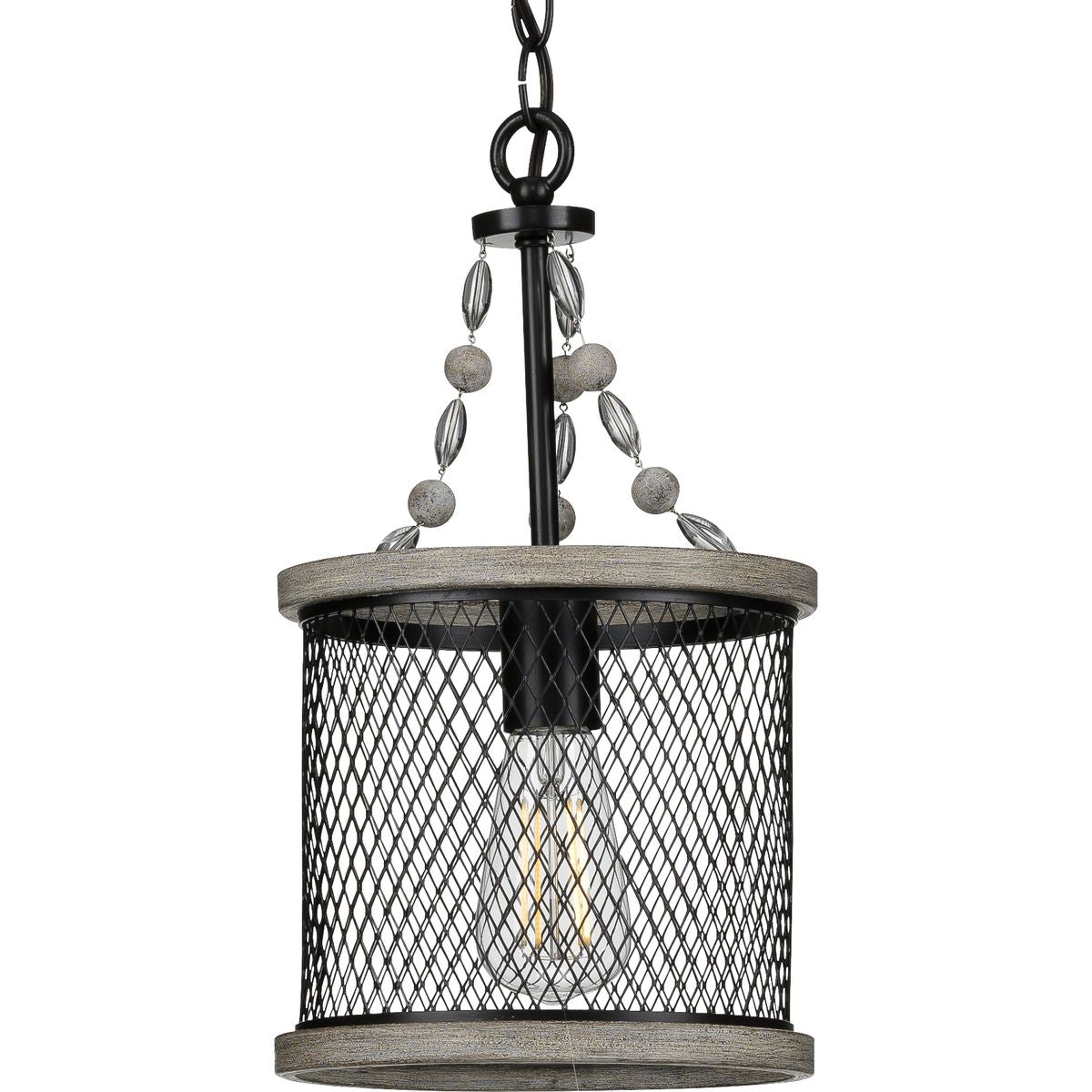 PROGRESS LIGHTING P500228-020 Antique Bronze Austelle Collection One-Light Antique Bronze Farmhouse Pendant Light