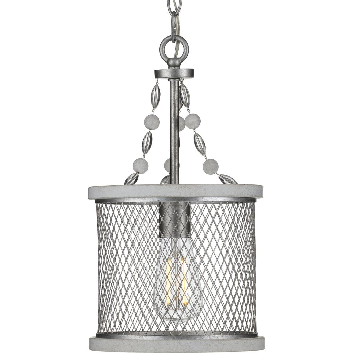 PROGRESS LIGHTING P500228-141 Galvanized Finish Austelle Collection One-Light Galvanized Finish Farmhouse Pendant Light