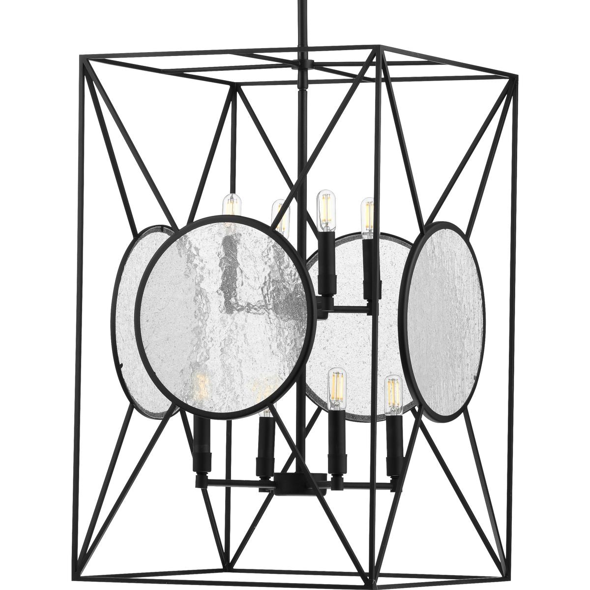 PROGRESS LIGHTING P500232-031 Matte Black Cumberland Collection Eight-Light Black Foyer
