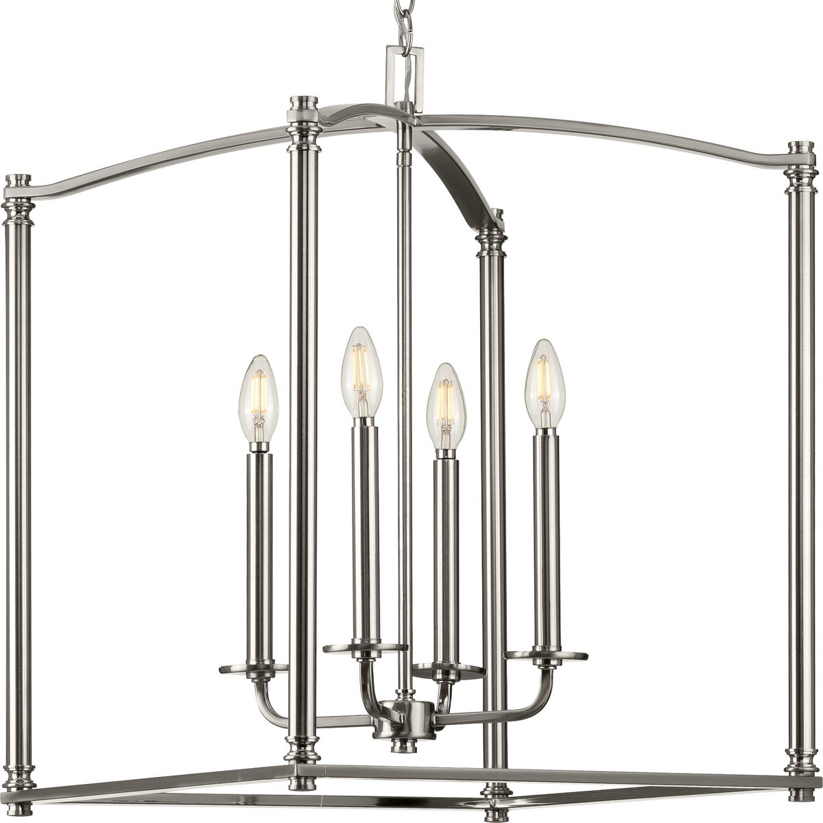 PROGRESS LIGHTING P500240-009 Brushed Nickel Winslett Collection Brushed Nickel Four-Light Foyer