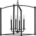 PROGRESS LIGHTING P500240-031 Matte Black Winslett Collection Black Four-Light Foyer