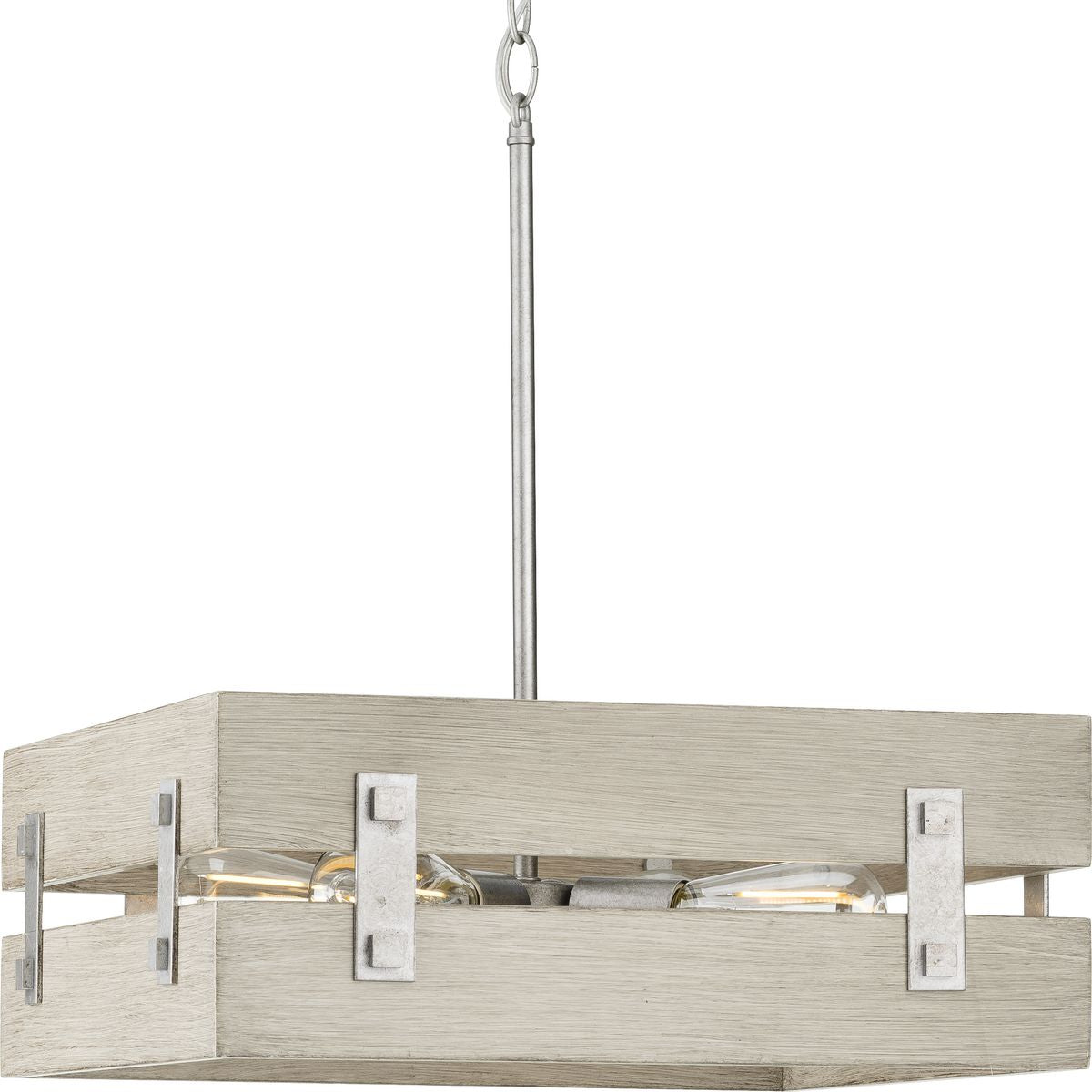 PROGRESS LIGHTING P500277-141 Galvanized Finish Hemsworth Collection Four-Light Galvanized Finish Coastal Pendant Light