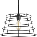 PROGRESS LIGHTING P500282-031 Matte Black Chambers Collection One-Light Matte Black Farmhouse Pendant Light