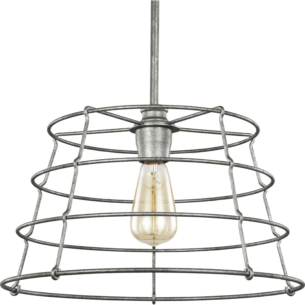PROGRESS LIGHTING P500282-141 Galvanized Finish Chambers Collection One-Light Galvanized Finish Farmhouse Pendant Light
