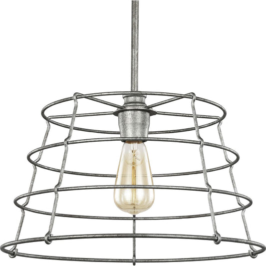 PROGRESS LIGHTING P500282-141 Galvanized Finish Chambers Collection One-Light Galvanized Finish Farmhouse Pendant Light