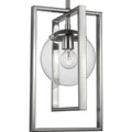 PROGRESS LIGHTING P500283-009 Brushed Nickel Atwell Collection One-Light Brushed Nickel Clear Glass Luxe Pendant Light
