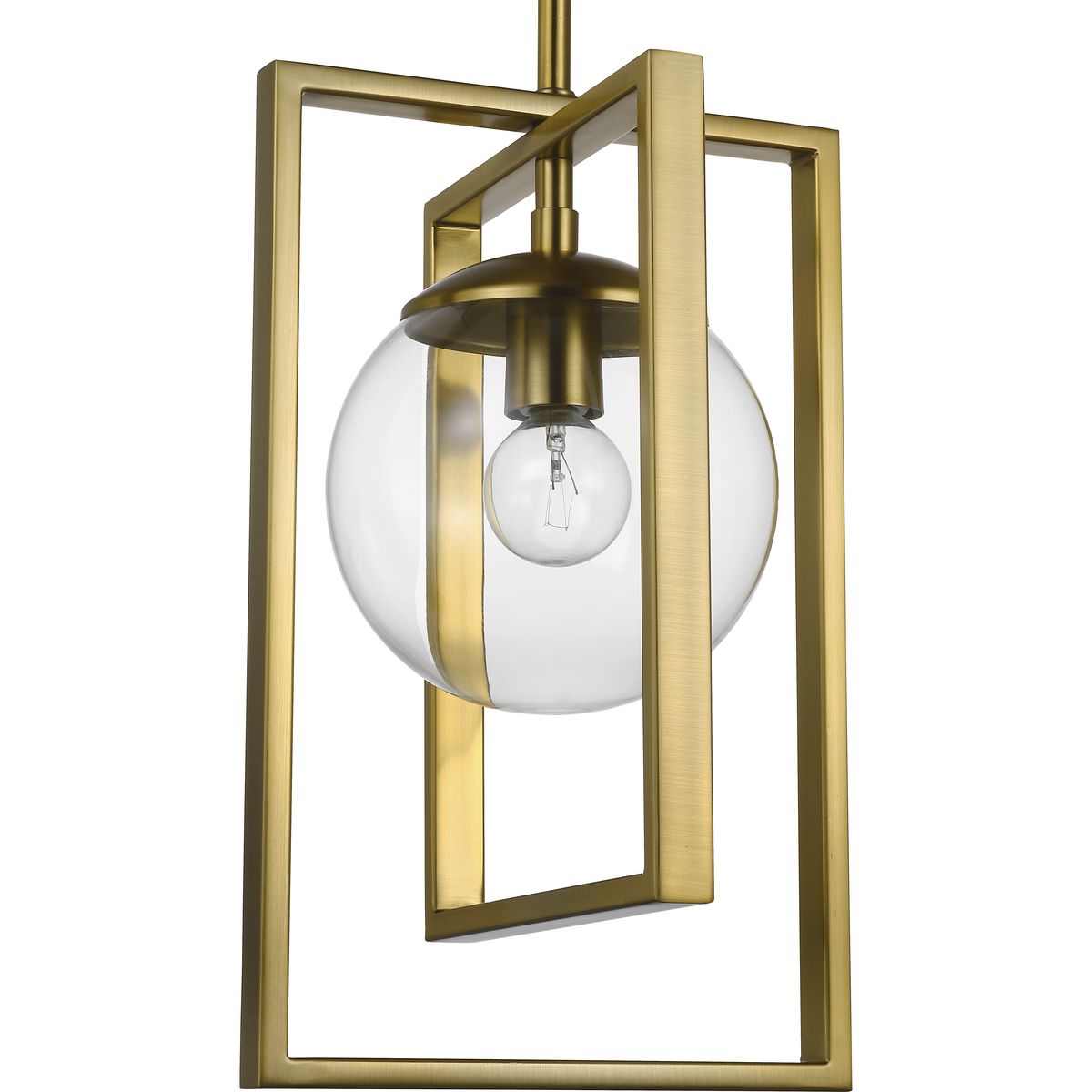 PROGRESS LIGHTING P500283-109 Brushed Bronze Atwell Collection One-Light Brushed Bronze Clear Glass Luxe Pendant Light