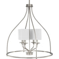 PROGRESS LIGHTING P500285-009 Brushed Nickel Bonita Collection Four-Light Brushed Nickel Foyer Chandelier