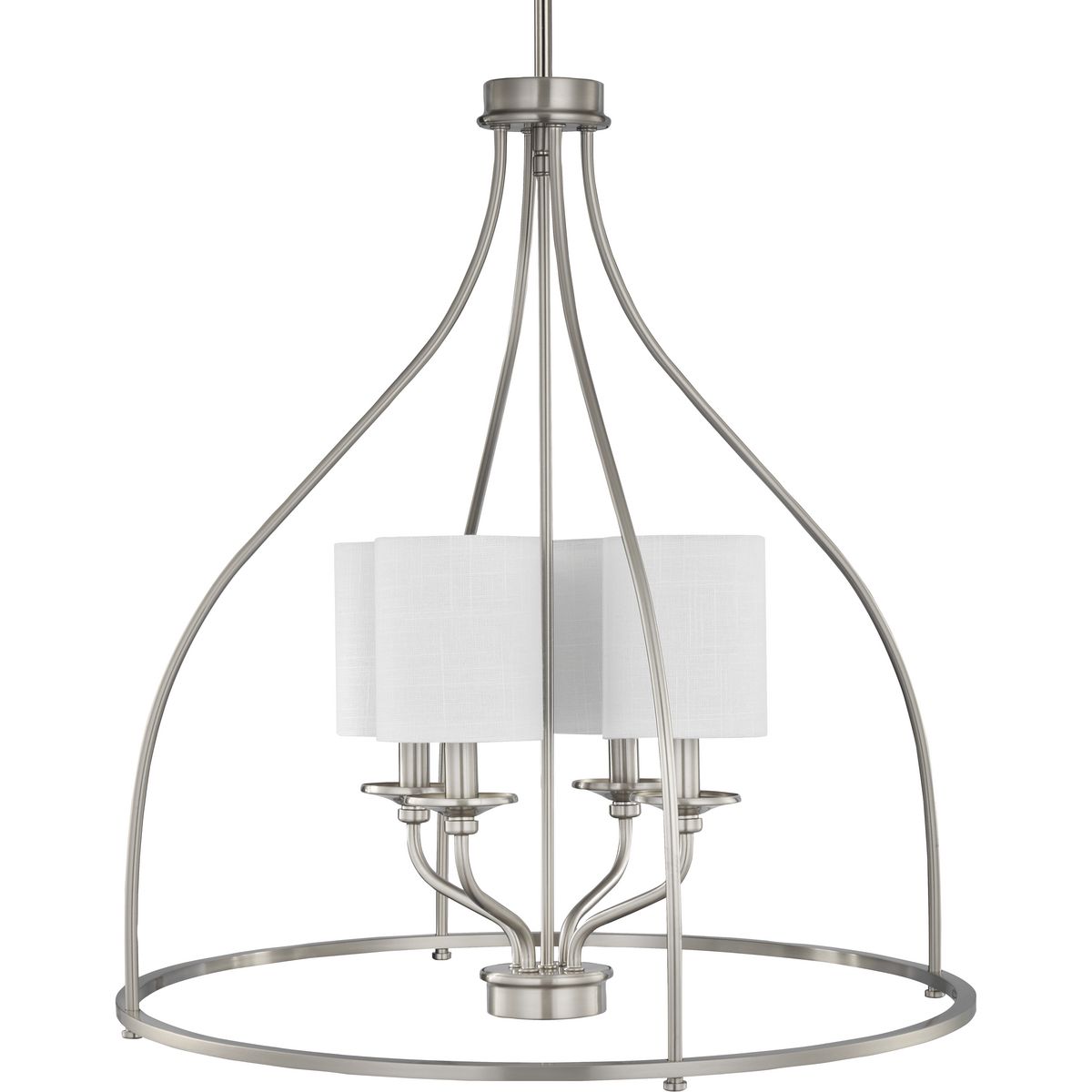 PROGRESS LIGHTING P500285-009 Brushed Nickel Bonita Collection Four-Light Brushed Nickel Foyer Chandelier