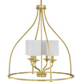 PROGRESS LIGHTING P500285-012 Satin Brass Bonita Collection Four-Light Satin brass Foyer Chandelier