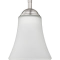 PROGRESS LIGHTING P500288-009 Brushed Nickel Classic Collection One-Light Brushed Nickel Etched Glass Traditional Pendant Light
