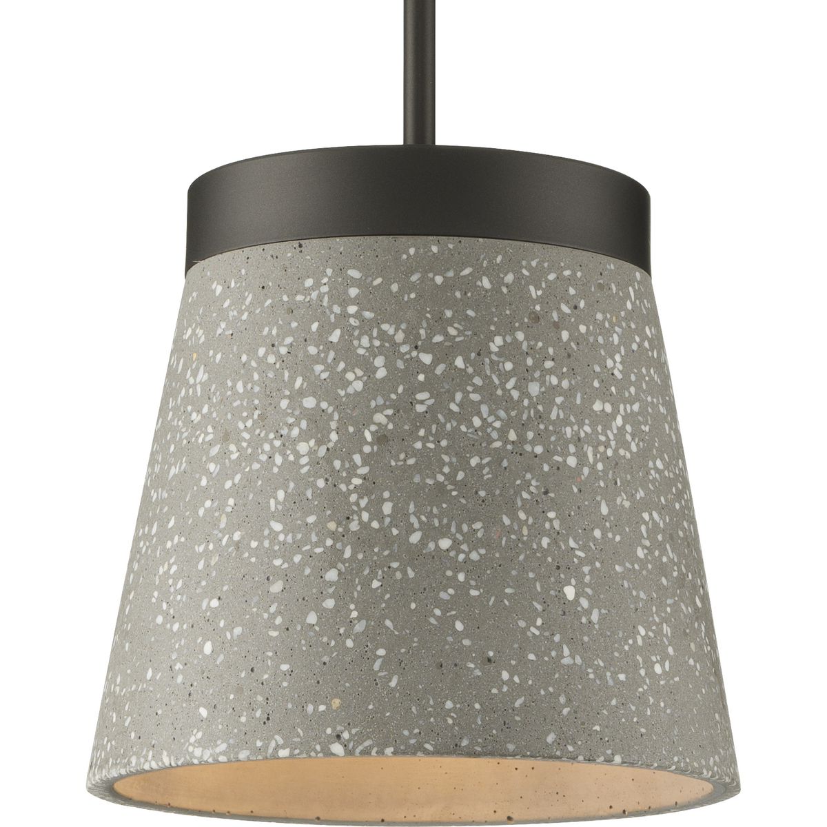 PROGRESS LIGHTING P500313-143 Graphite Terrazzo Collection One-Light Graphite and Grey Terrazzo Hanging Pendant Light