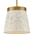 PROGRESS LIGHTING P500313-175 Distressed Brass Terrazzo Collection One-Light Distressed Brass and Sand Terrazzo Hanging Pendant Light