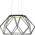 PROGRESS LIGHTING P500319-031-30 Matte Black Geodesic LED Collection Matte Black Modern Style Medium Hanging Pendant Light