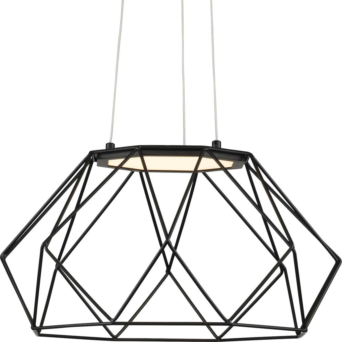 PROGRESS LIGHTING P500319-031-30 Matte Black Geodesic LED Collection Matte Black Modern Style Medium Hanging Pendant Light